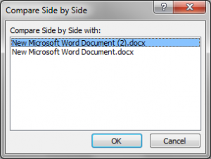 compare side by side dialog
